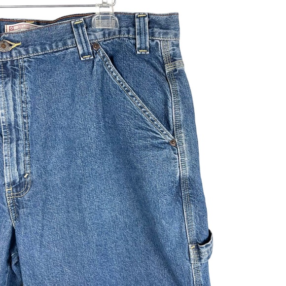 Levi Strauss Signature 100% Cotton Denim Carpenter Cargo Shorts in Size W40 - Picture 5 of 12